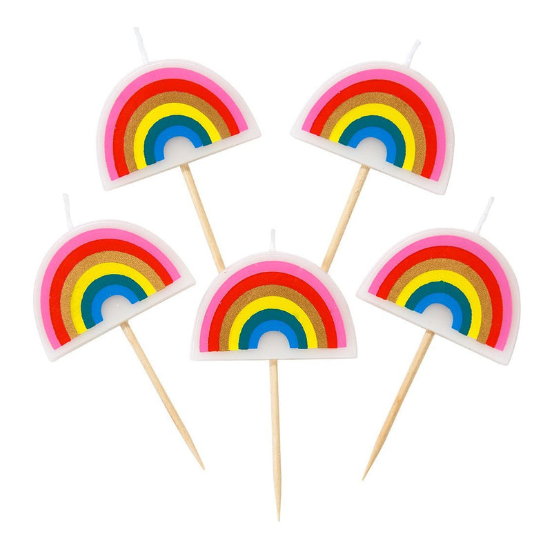 CANDLES - RAINBOW - PACK OF 5-CANDLE-Partica Party