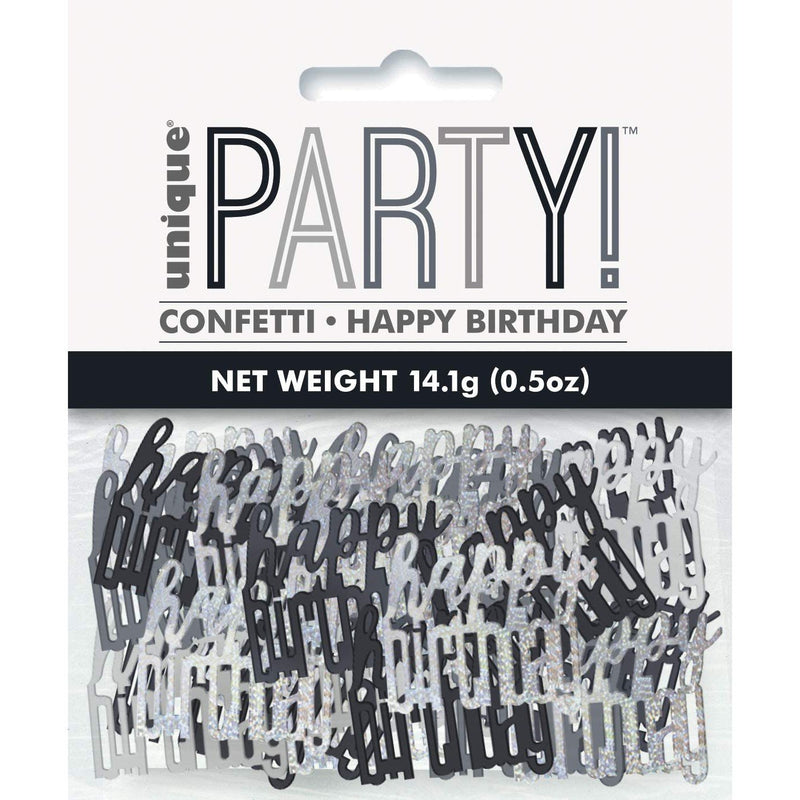 CONFETTI - HAPPY BIRTHDAY - BLACK-CONFETTI-Partica Party