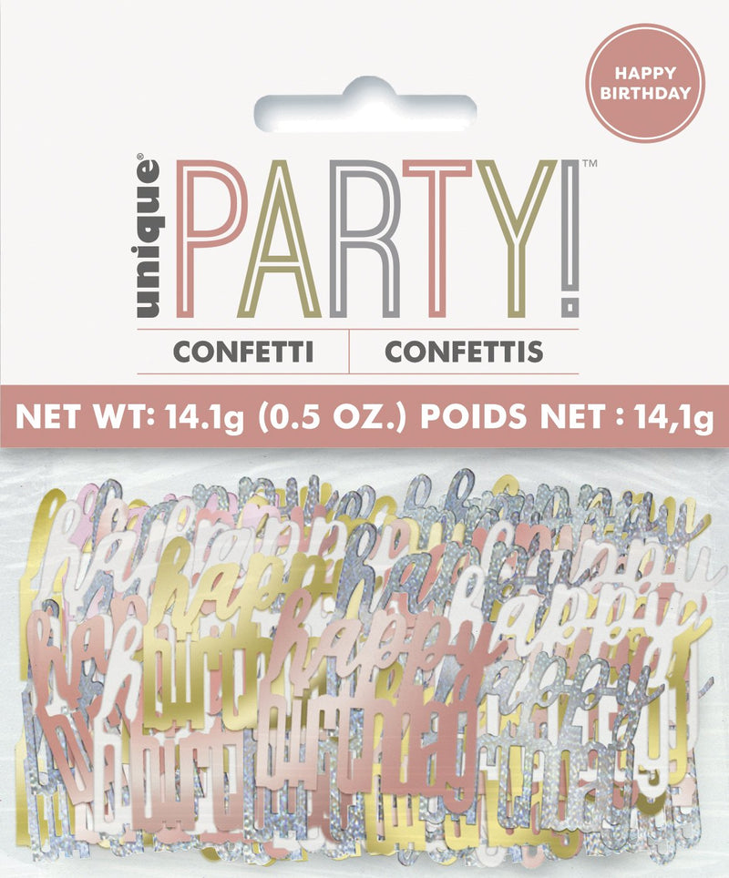 CONFETTI - HAPPY BIRTHDAY - ROSE GOLD-CONFETTI-Partica Party