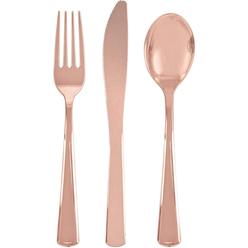 CUTLERY - METALLIC ROSE GOLD-Cutlery-Partica Party