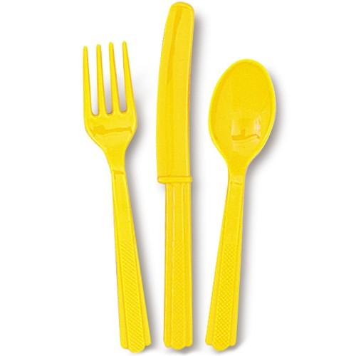 CUTLERY - SUNFLOWER YELLOW-Cutlery-Partica Party