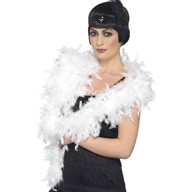 DELUXE FEATHER BOA - WHITE-1920-Partica Party