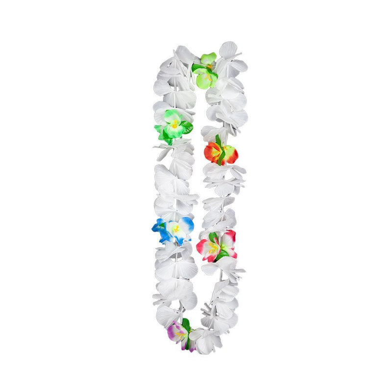 DELUXE ORCHID LEI - WHITE MULTI-Hawaiian-Partica Party