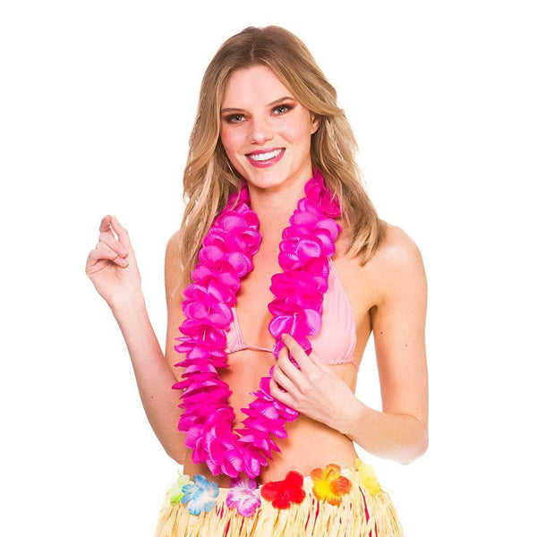 DELUXE SATIN LEI - HOT PINK-Hawaiian-Partica Party