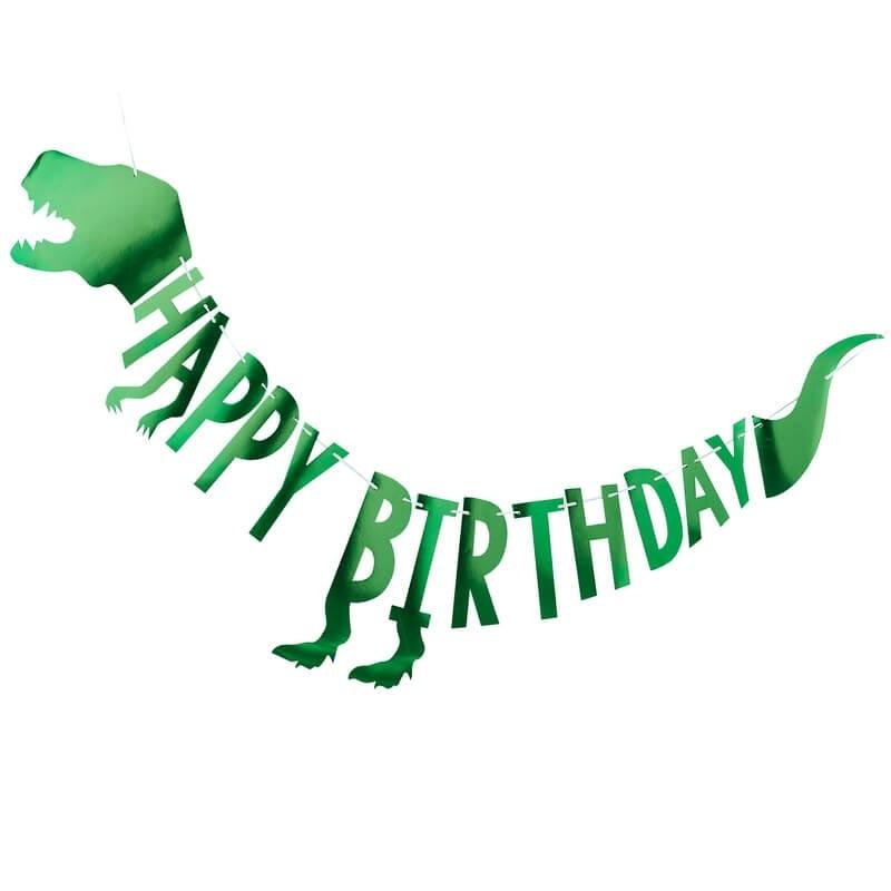 DINOSAUR PARTY - HAPPY BIRTHDAY BUNTING-BANNER-Partica Party