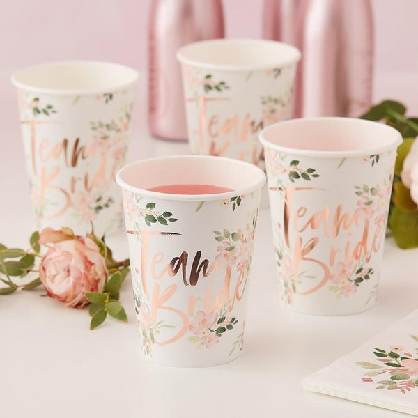 FLORAL HEN PARTY - TEAM BRIDE CUPS-CUPS-Partica Party