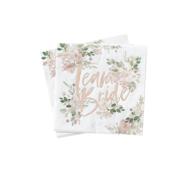 FLORAL HEN PARTY - TEAM BRIDE NAPKINS-BADGE-Partica Party