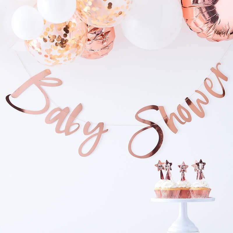 GENDER REVEAL - ROSE GOLD BABY SHOWER BUNTING-TWINKLE TWINKLE-Partica Party