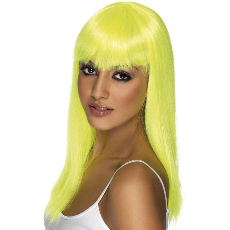 GLAMOURAMA WIG - NEON YELLOW-glamour wig-Partica Party