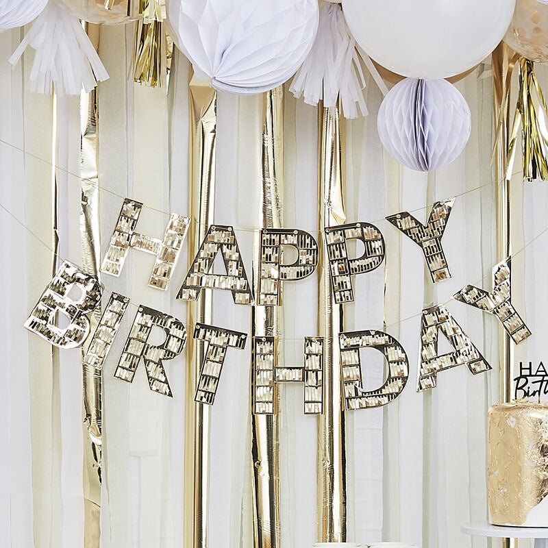 GOLD HAPPY BIRTHDAY FRINGE BUNTING-bunting-Partica Party