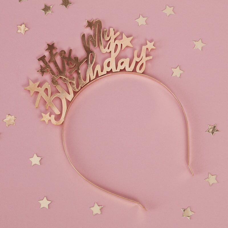 GOLD METAL IT'S MY BIRTHDAY ACCESSORY HEADBAND-General-Partica Party