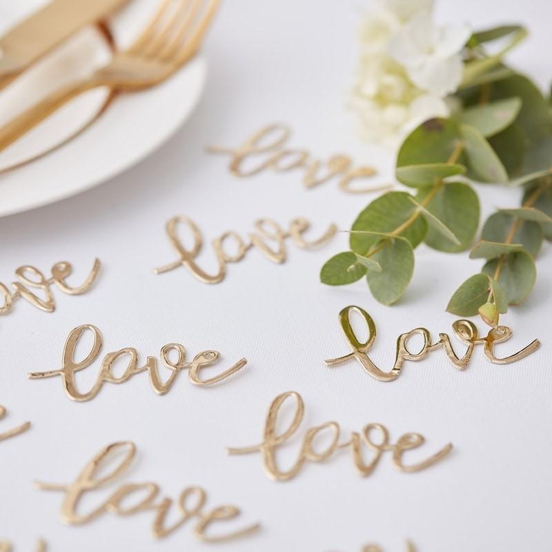 GOLD WEDDING - GOLD LOVE CONFETTI-MISC-Partica Party