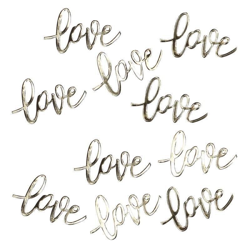 GOLD WEDDING - GOLD LOVE CONFETTI-MISC-Partica Party