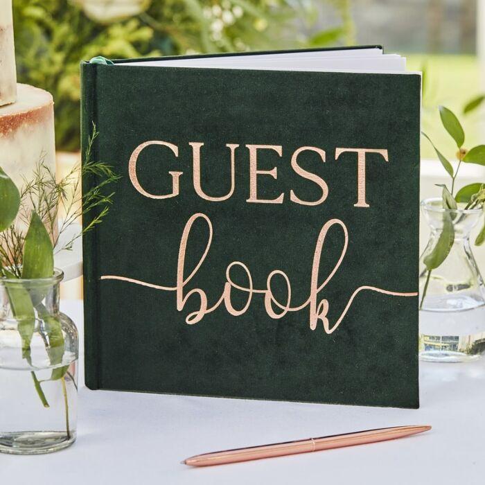 GUEST BOOK - DARK GREEN VELVET-WEDDING MISC-Partica Party