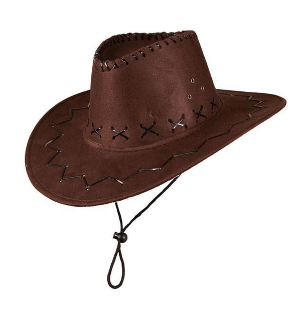 HAT - COWBOY - LIGHT BROWN SUEDE-Hat-Partica Party