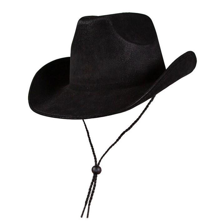 HAT - COWBOY - SUPER DELUXE BLACK SUEDE-Hat-Partica Party