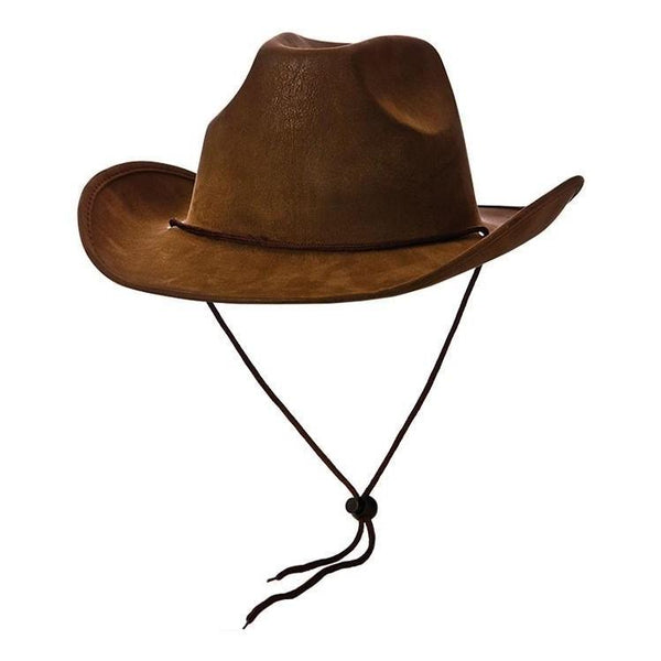 HAT - COWBOY - SUPER DELUXE BROWN SUEDE-Hat-Partica Party