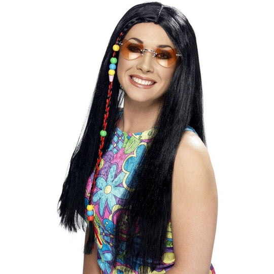 HIPPY PARTY WIG - BLACK