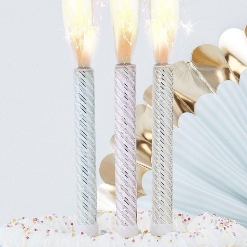 ICE FOUNTAINS - PASTEL & GOLD STRIPE - PACK OF 3-Ice Fountain-Partica Party