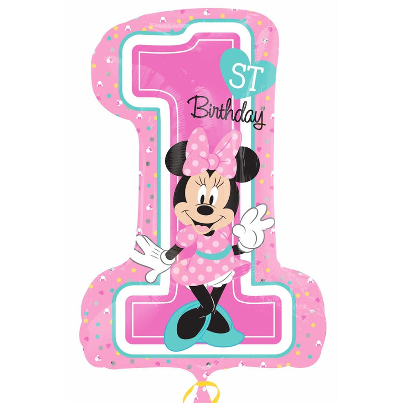 JUMBO FOIL - 1ST BIRTHDAY - MINNIE MOUSE-MICKEY & MINNIE MOUSE BALLOONS-Partica Party
