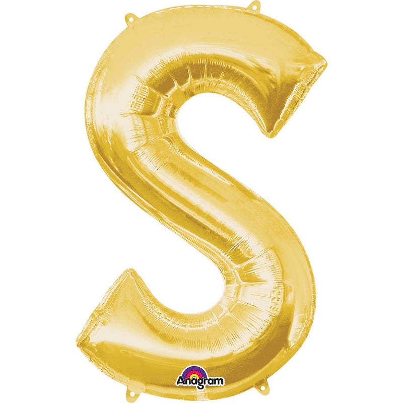 JUMBO LETTER - S - GOLD-JUMBO LETTER-Partica Party