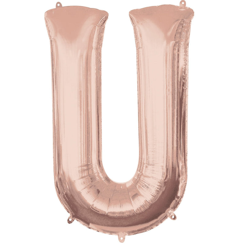 JUMBO LETTER - U - ROSE GOLD-JUMBO LETTER-Partica Party