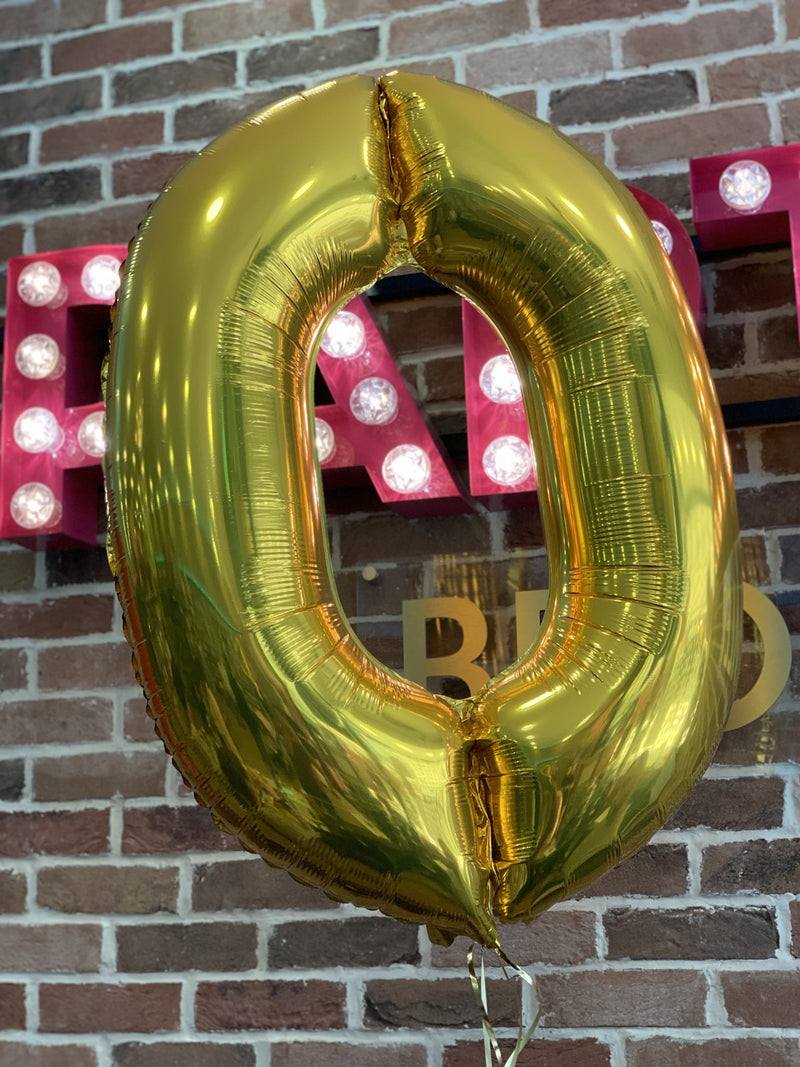 JUMBO NUMBER - 0 - GOLD-JUMBO NUMBER-Partica Party