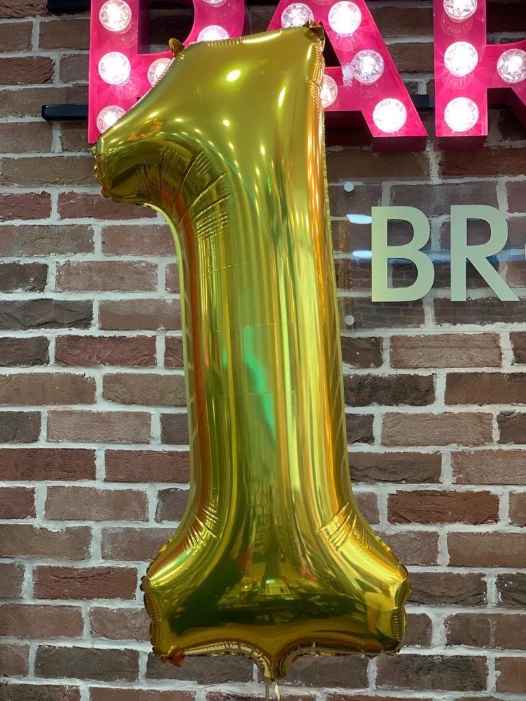 JUMBO NUMBER - 1 - GOLD-JUMBO NUMBER-Partica Party