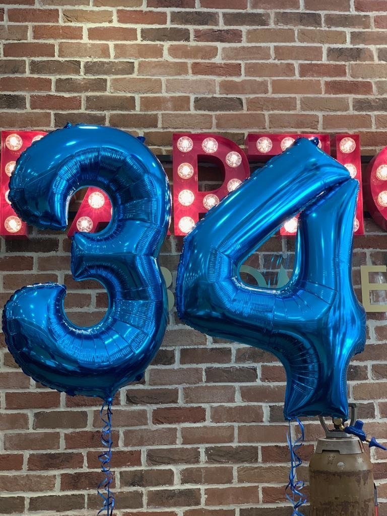 JUMBO NUMBER - 4 - BLUE-JUMBO NUMBER-Partica Party