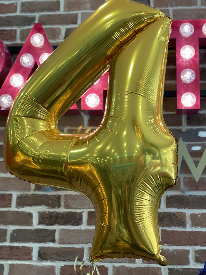JUMBO NUMBER - 4 - GOLD-JUMBO NUMBER-Partica Party