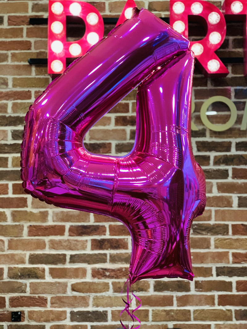 JUMBO NUMBER - 4 - PINK-JUMBO NUMBER-Partica Party