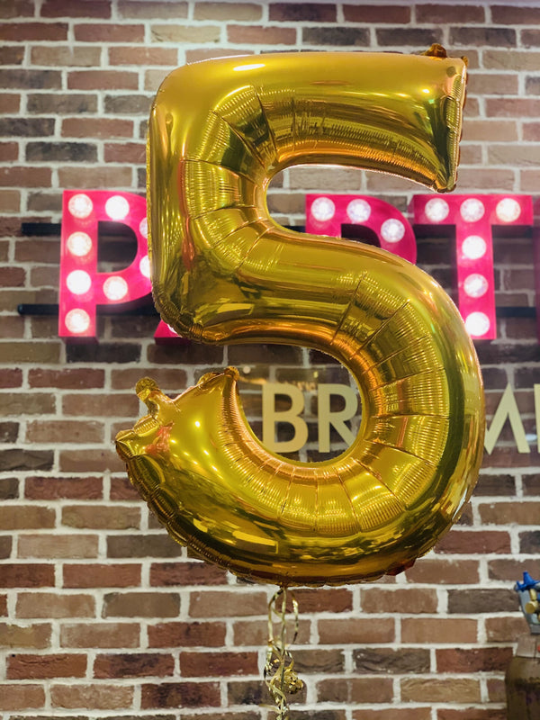 JUMBO NUMBER - 5 - GOLD-JUMBO NUMBER-Partica Party