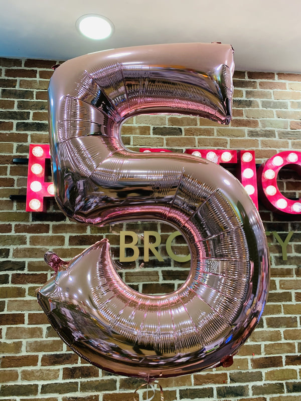 JUMBO NUMBER - 5 - ROSE GOLD-JUMBO NUMBER-Partica Party