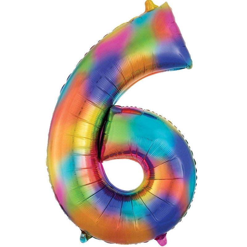 JUMBO NUMBER - 6 - RAINBOW-JUMBO NUMBER-Partica Party