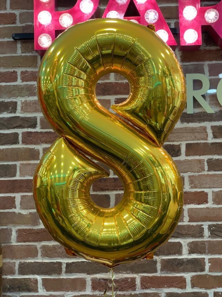 JUMBO NUMBER - 8 - GOLD-JUMBO NUMBER-Partica Party