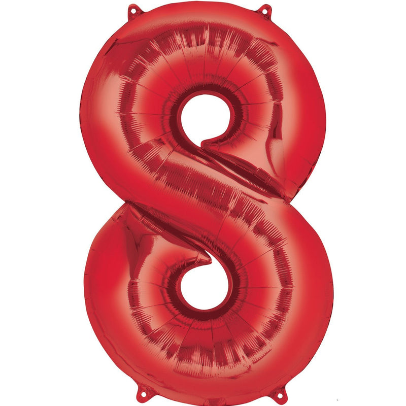 JUMBO NUMBER - 8 - RED-JUMBO NUMBER-Partica Party