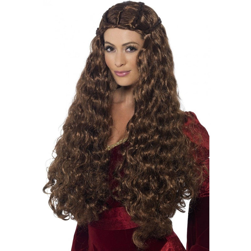MEDIEVAL PRINCESS WIG - BROWN-THEMED WIGS-Partica Party