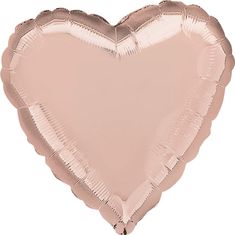 METALLIC - HEART - ROSE GOLD-FOIL SHAPE-Partica Party