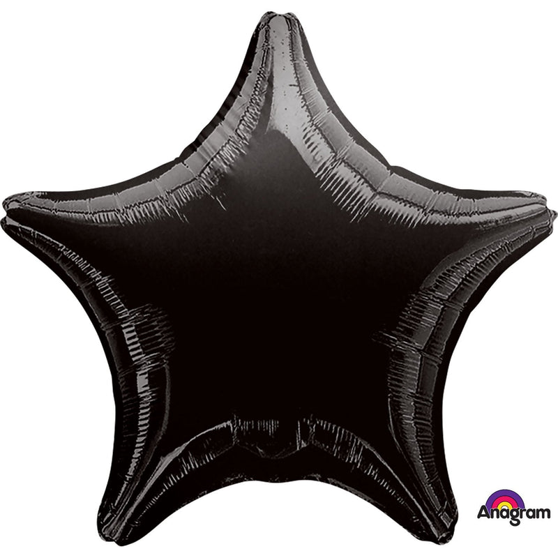 METALLIC - STAR - BLACK-FOIL SHAPE-Partica Party