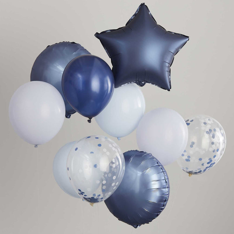 MIXED BLUE BALLOON BUNDLE-Balloon-Partica Party