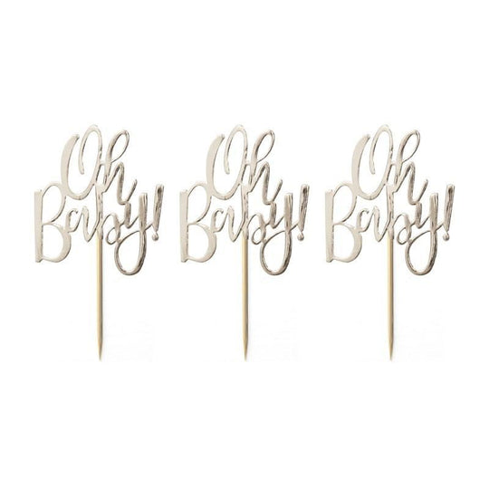 CUPCAKE TOPPERS - OH BABY! - GOLD