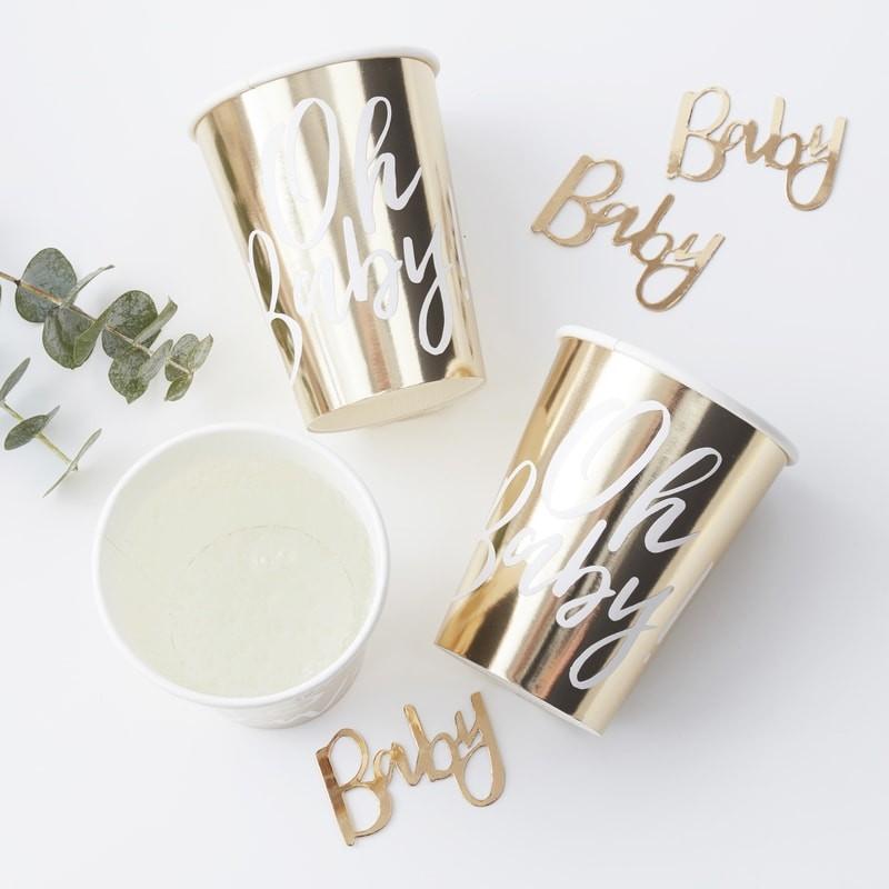 OH BABY! - GOLD FOILED PAPER CUPS-CUPS-Partica Party