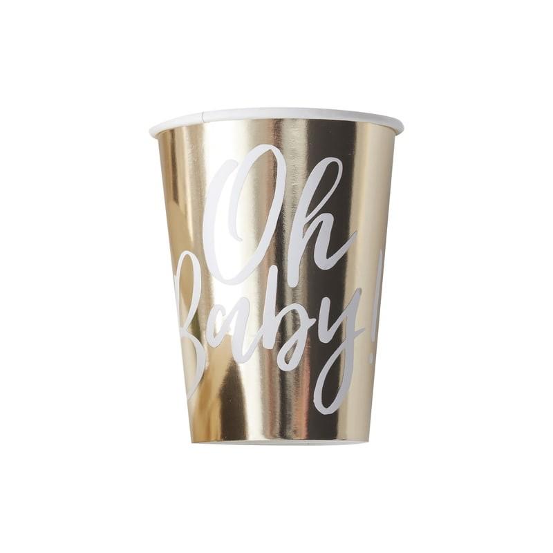 OH BABY! - GOLD FOILED PAPER CUPS-CUPS-Partica Party