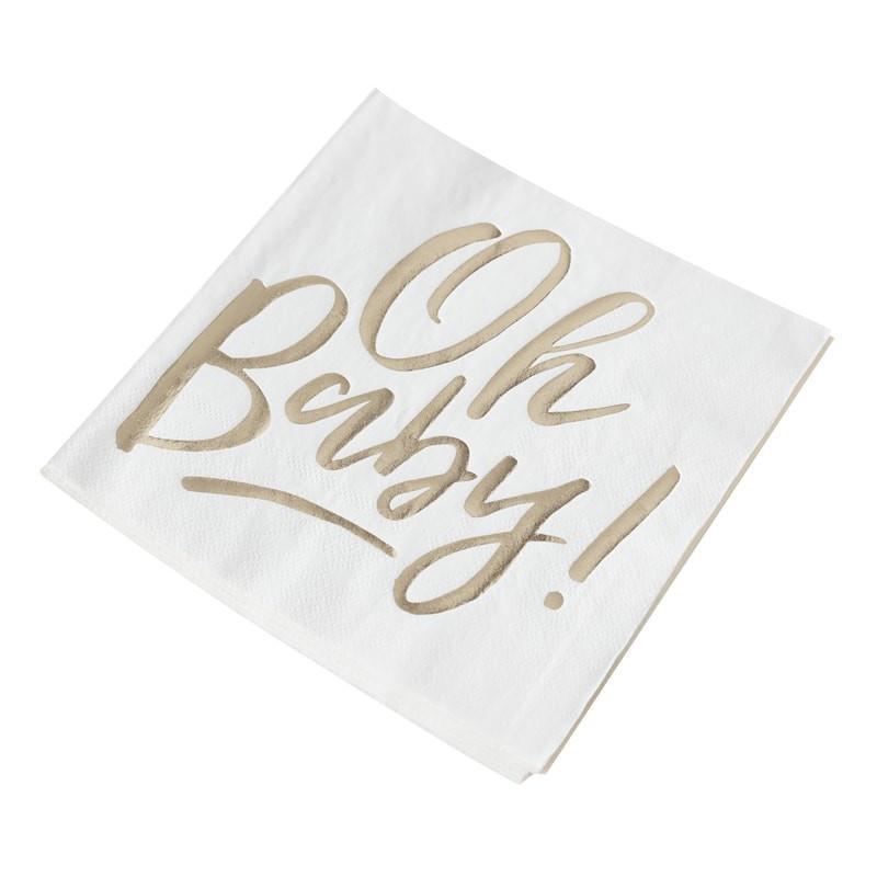 OH BABY! - GOLD FOILED PAPER NAPKINS-NAPKINS-Partica Party