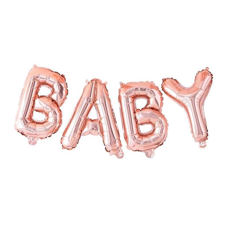 OH BABY! - ROSE GOLD BABY BALLOON BUNTING DECORATION-BALLOON BUNTING-Partica Party