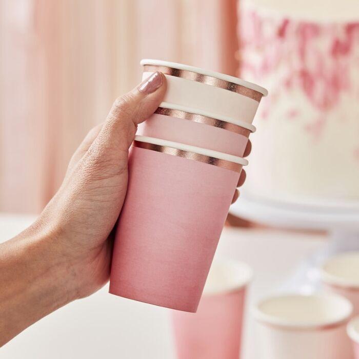 OMBRE PINK PAPER CUPS-CUPS-Partica Party