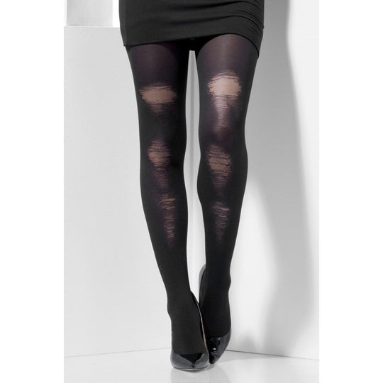 OPAQUE TIGHTS - DISTRESSED DETAIL