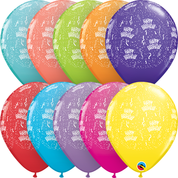 PACK OF 6 LATEX - HAPPY BIRTHDAY - ALL-OVER-LATEX NUMBER SET-Partica Party