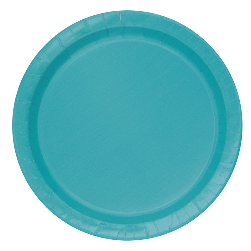 PAPER PLATES - CARIBBEAN TEAL - PACK OF 16-PLATES-Partica Party