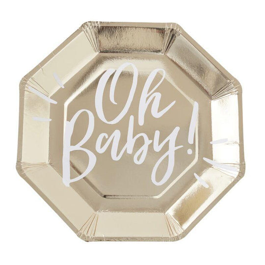 PAPER PLATES - OH BABY! - PACK OF 8